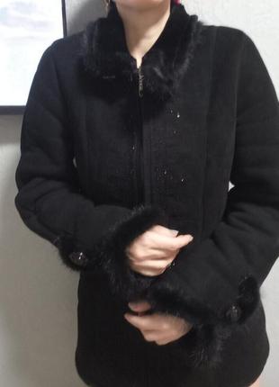 Дублянка натуральний замш хутро стійка натуральна норка ( туреччина)