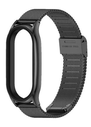 Ремінець металевий mijobs milanese loop classic clasp для фітнес браслета xiaomi mi band 7 black (mrk2114)