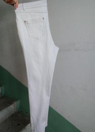 Р 14 / 48-50 шикарные базовые кремовые джинсы штаны брюки узкие скинни стрейчевые с молниями4 фото