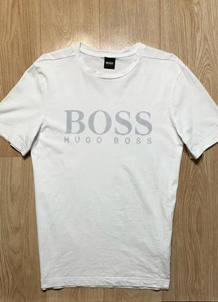 Hugo boss white big logo футболка оригінал!