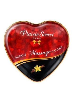 Масажна свічка-серце plaisirs secrets vanilla (35 мл) масажна олія3 фото