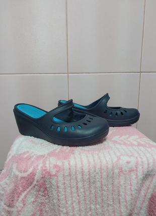 Тапочки тапки шлепки шлепанцы резиновые синие женские мыльницы банные закрытый носик носок 371 фото