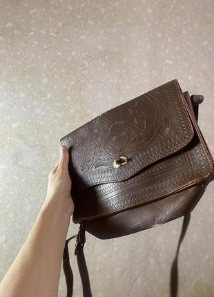 Сумка в стилі бохо, коричнева