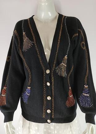 Крутой винтажный кардиган размер xs-s-m кофта пуловер джемпер