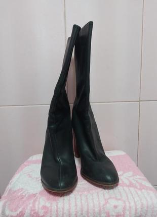 Сапожки черевики чобітки чоботи жіночі чорні zara basic 38 демісезон весна осінь3 фото