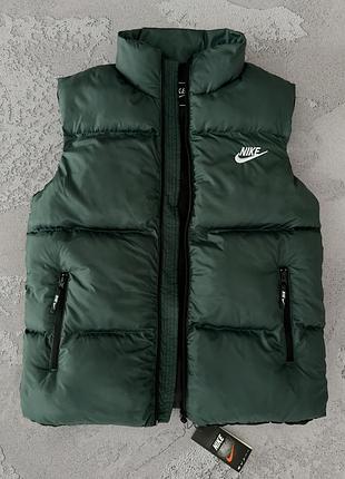 Жилет nike зеленый мужской / женский / жилетка / безрукавка