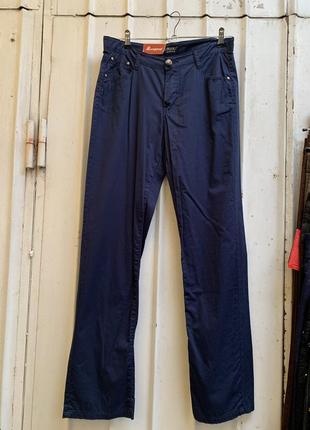 Женские прямые брюки синие размер 30