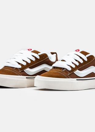 Женские кеды vans knu skool brown white 36-37-38-39-402 фото