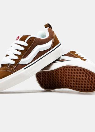 Женские кеды vans knu skool brown white 36-37-38-39-401 фото