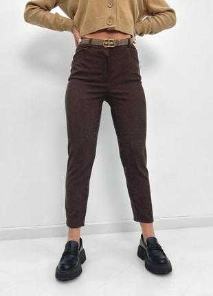 Класичні мікровельветові брюки штани базові9 фото