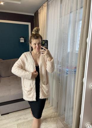 Кофта кардиган кремовая травка