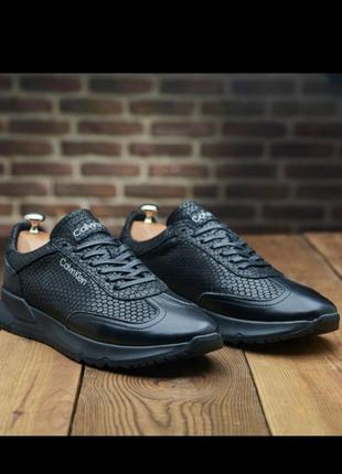 Мужские кожаные кроссовки calvin klein