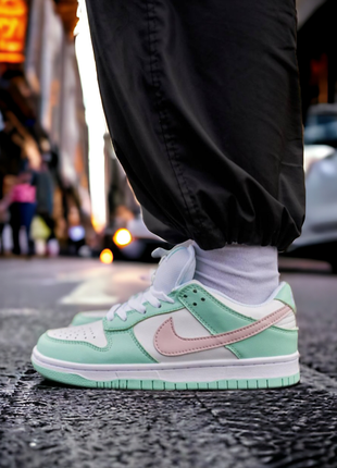 Кроссовки женские nike sb dunk low white mint pink