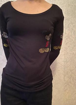 Оригінальний лонгслів  з щільного 100 процентів cotton від philipp plein