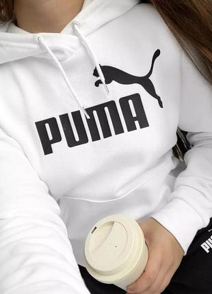 Белый худи от puma, оригинал🖤