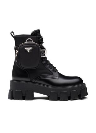 Черевики prada boots premium zip pocket black