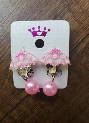 Дитячі кліпси для вух сережки гарні для дівчинки парасольки вісюльки дівчат прикраси біжут...