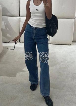 Джинсы в стиле loewe синие палаццо