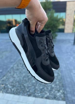 Мужские кожаные кроссовки