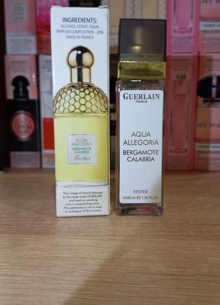 Тестер женский guerlain aqua allegoria bergamote calabria, 40 мл