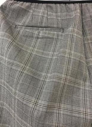 Zara брюки в клетку с эластичным поясом8 фото