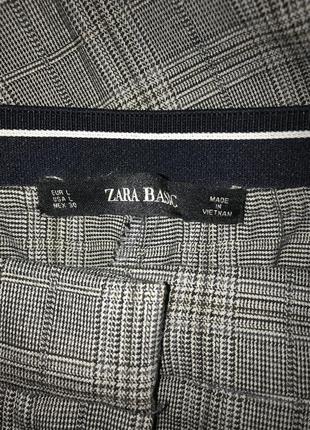Zara брюки в клетку с эластичным поясом5 фото