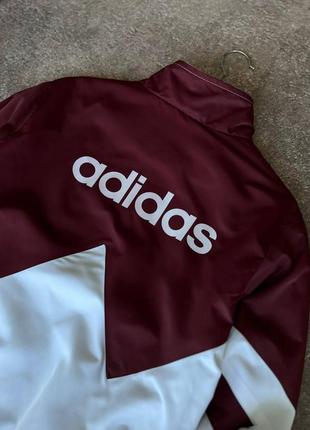 Спортивный костюм adidas бордовый-белый весна мужской женский5 фото