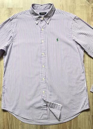 Мужская классическая рубашка в полоску сдлинным рукавом polo ralph lauren classic fit