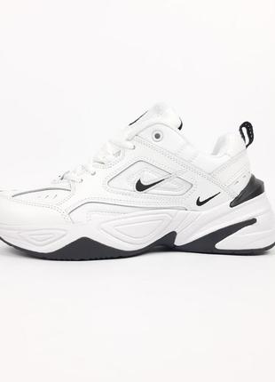 Nike m2k tekno белые с черным кроссовки женские белые кожаные весенние демисезонные демисезон топ качество кожа найк текно