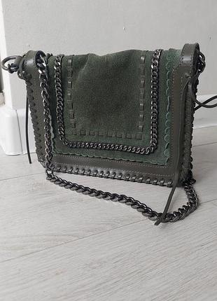 Замшева сумка zara