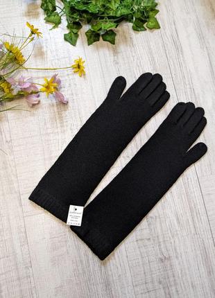 Вовняні довгі рукавиці italy жіночі вовна1 фото