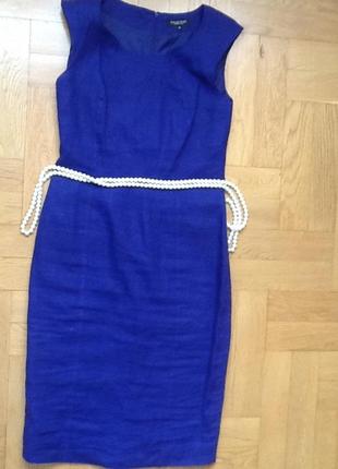 100% лён р.46 платье-сарафан