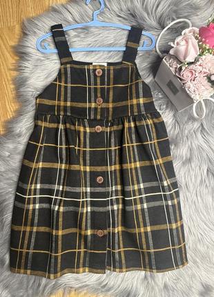 Стильный якісний сарафан в клітинку для дівчинки 4/5р f&f