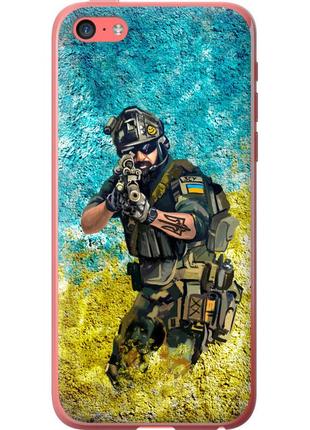 Чехол 2d пластиковый патриотический на телефон iphone 5c воин зсу "5311t-23-58250"