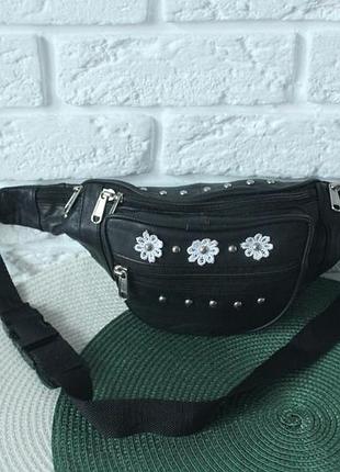 Geniune leather бананка. натуральна шкіра.