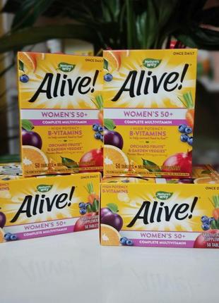 Alive! мультивитаминный комплекс для женщин старше 50 лет, 50 таблеток