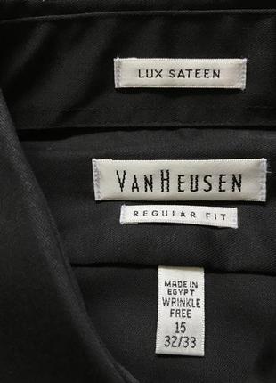 Чоловіча класична чорна чоловіча сорочка van heusen5 фото