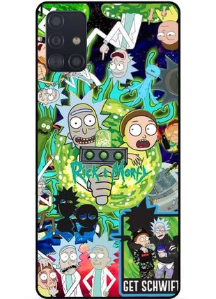 Чехол силиконовый бампер для samsung a51 с рисунком rick and morty рик и морти