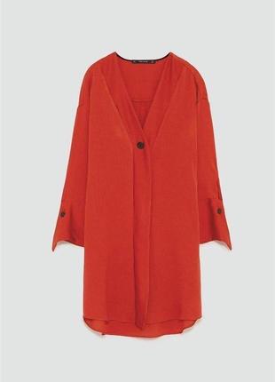 Zara нова з біркою вільний oversize сукня-сорочка brick 2304/7121 фото