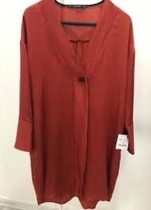Zara вільний oversize сукня-сорочка brick 2304/7125 фото