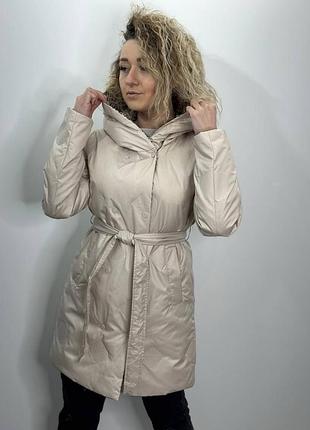 Удлиненная демисезонная куртка на две стороны