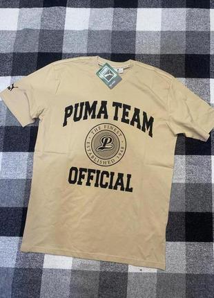 Мужская футболка puma team with varsity print in sand новая оригинал из сша5 фото