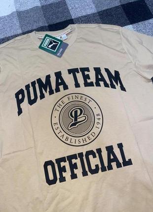 Мужская футболка puma team with varsity print in sand новая оригинал из сша6 фото