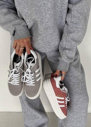 Adidas gazelle bold grey/white, кросівки, кроссовки