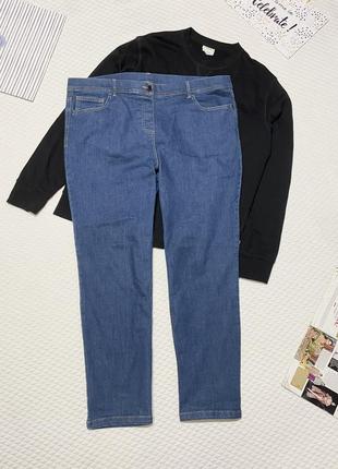 Класні прямі стрейчеві джинси  пояс на резинці від бренду cotton  traders 💜💖💜