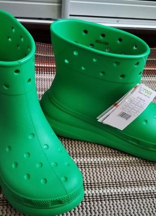 Резиновые сапоги crocs classic crush rain boot