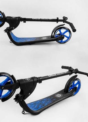 Самокат двухколесный 79855 "best scooter" (2) цвет синий, колеса pu - 20 см, широкий велосипедный руль, новый7 фото