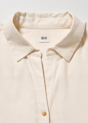 Рубашка uniqlo светлая soft brushed4 фото