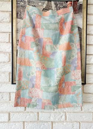 Красивая летняя  строгая, деловая, офис  юбка карандаш высокая посадка 14 debenhams