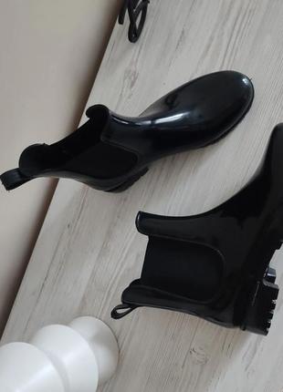 Стильні гумові челсі черевики ботинки резинові5 фото